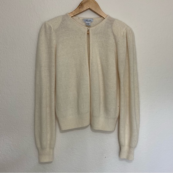 Vintage cream lambs wool pearl buttoned long sleeve cardigan - Picture 1 of 8